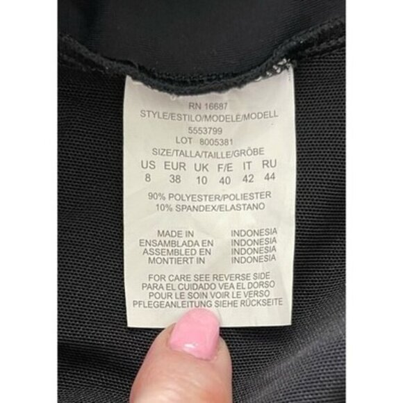 Swim Solutions Bow Front Black Swimdress Size 8 Tummy Control Bust Support NWT - Picture 5 of 6